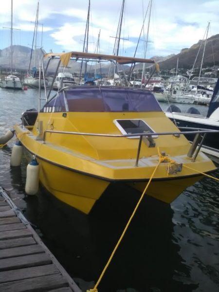 COBRA CAT 628 BOARD WITH 2X90HP MERCURY ENGINES FOR SALE