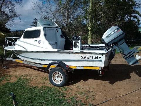 14ft cabin boat with 60hp mariner