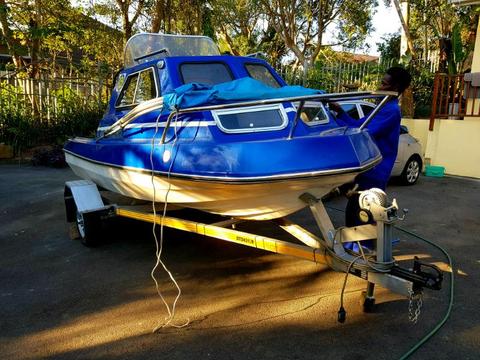 Cabin boat and trailer