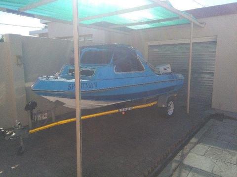Sportsman cabin boat for sale or to swop for 200-300cc 2 stroke of same value