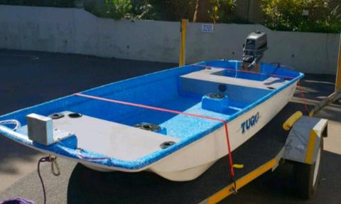 Tug10 Bass boat & trailer. Motor not included