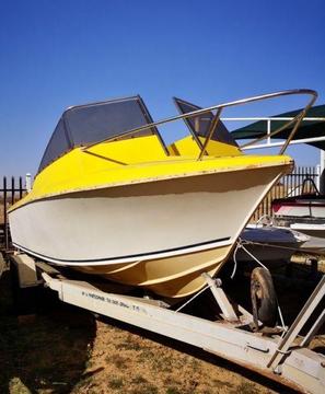 18 Ft Ace Craft (Project Boat) - On Trailer