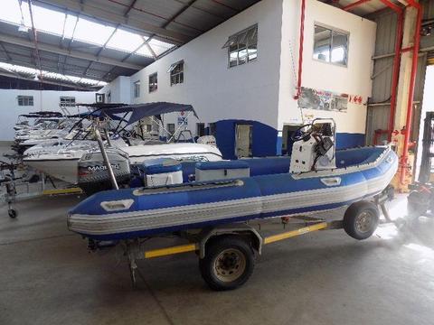 superduck 5,2 on trailer 2 x 40 hp mariners