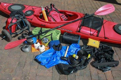 Touring Kayak with many extras plus camping gear