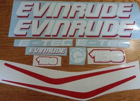 Evinrude outboard motor cowl decals stickers graphics kits