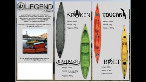 Legend Kayaks made in South Africa