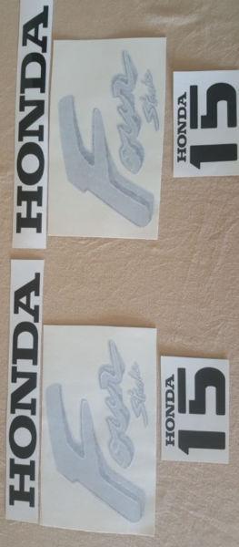 Honda 15 HP four stroke Outboard motor cowl decals graphics sticker set
