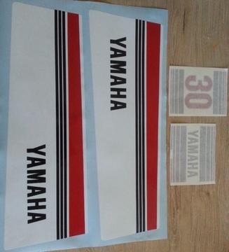 1980 Yamaha 30 HP outboard motor cowl decals graphics set