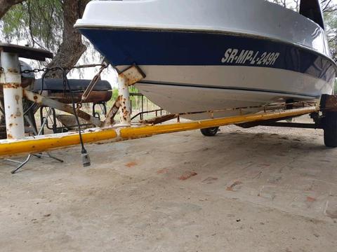 Boat with engine and trailer for sale