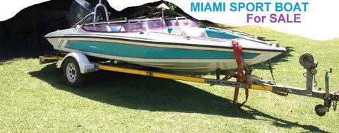 Miami Sport 17ft Speed Boat- Waterski/wakeboard/Fish - great family boat