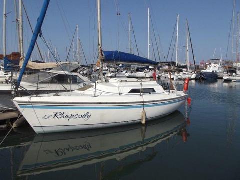 Holiday 23 Trailer Sailer on walk-on-mooring Durban Marina