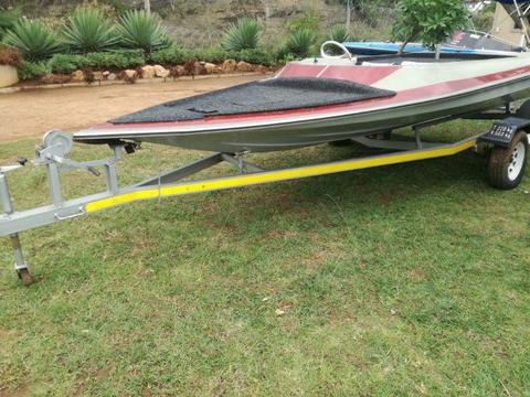 Phoenix Bass boat on galvanised trailer