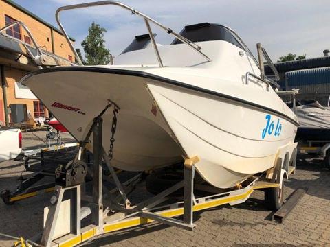 2012 Kingcat 17 by Zcraft with 2 x Yamaha 4stroke 70 HP engines on trailer