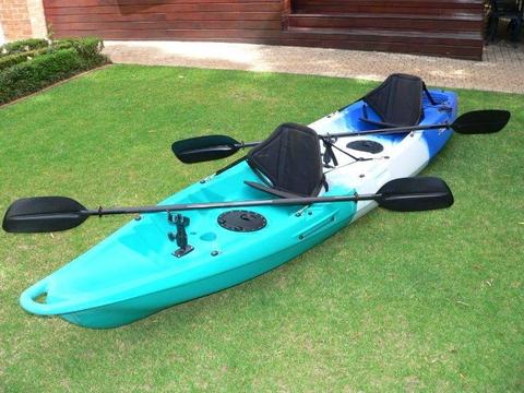 Pioneer Kayak Tandem including seats, paddles, leashes and rod holders, BRAND NEW