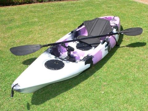 Pioneer Kayak Single, including seat, paddle, leash and rod holder, BRAND NEW