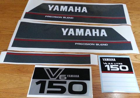1984 Yamaha V6 150 HP outboard motor graphics decals