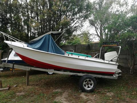 Boat with 60hp Johnson motor for sale