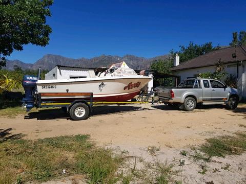 19ft wave breaker for sale with 2x 75 Yamaha