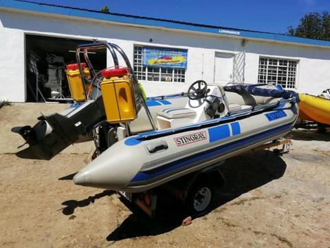 4.5m Stingray rubberduc 60hp Yamaha