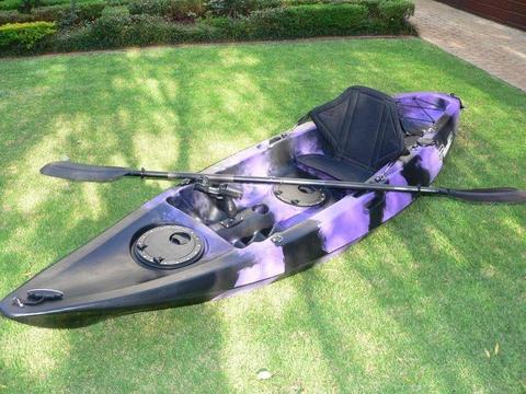 Pioneer Kayak single seater including, seat paddle, leash and rod holder, BRAND NEW