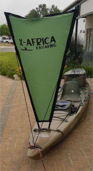 X-Africa Kayaking Sail can be fitted to most kayaks and canoes