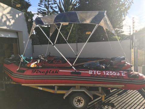 Seaworthy Rubber duck, trailer and Yamaha 25hp