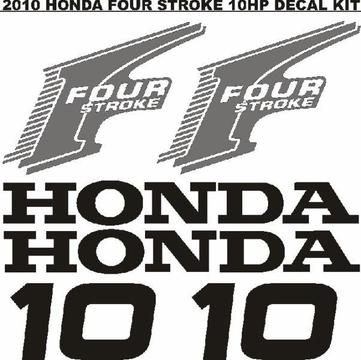 2010 Honda four stroke 10 HP outboard motor cowl decals stickers kits