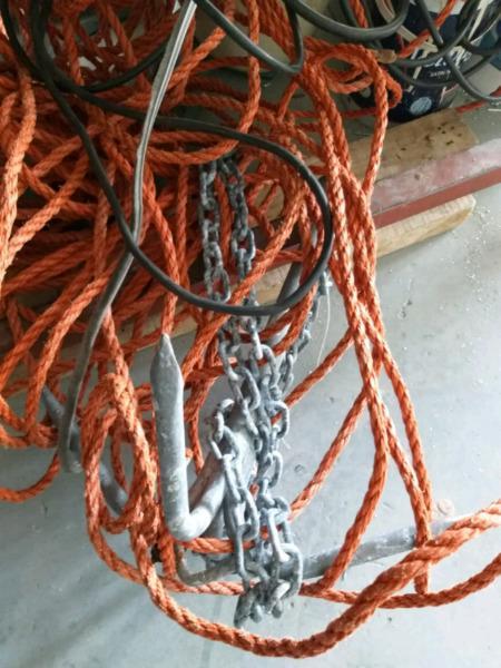 Boat anchor and rope
