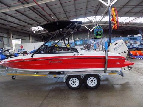 panache 2150 2019 model on trailer 200 hp suzuki 4 stroke