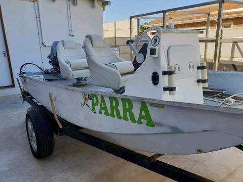 Boat with motor and trailer for sale