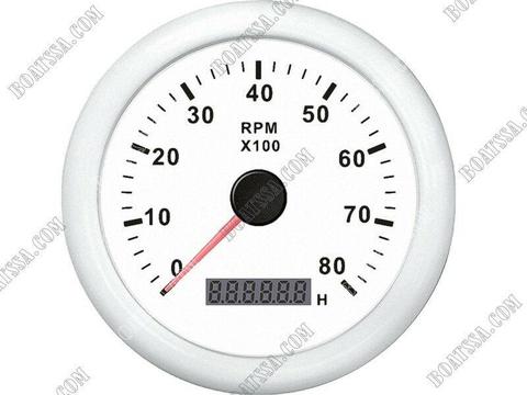 KUS TACHOMETER GAUGE 8000RPM – WHITE
