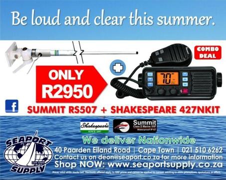 Summit RS507 VHF & Shakespeare Antenna 427NKIT Combo at only R2950