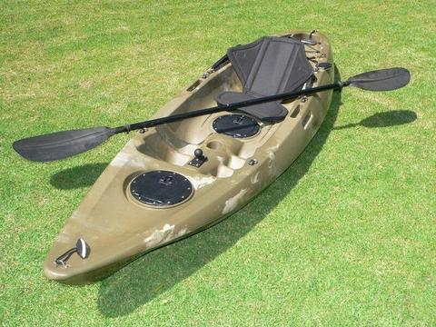 Pioneer Kayak single seater including seat, paddle, leash and rod holder, BRAND NEW!