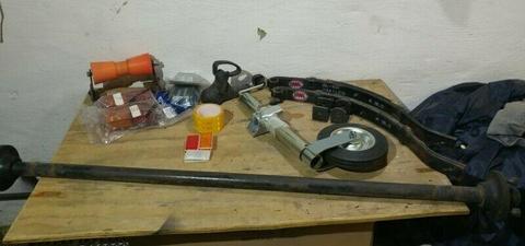 Trailer Axle, Springs, Jockey Wheel and other parts to build trailer 