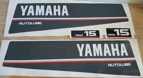 1990 Yamaha 15 HP Autolube outboard motor decals stickers graphics kit 