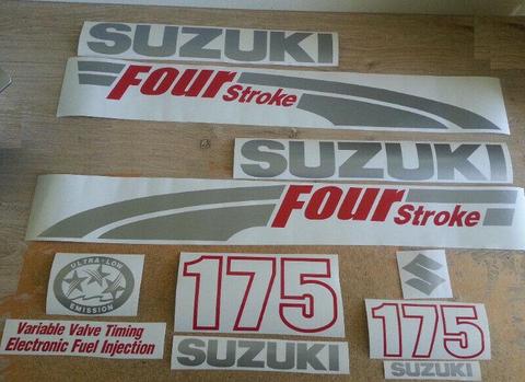 Suzuki 175 four stroke outboard motor decals stickers graphics kits 