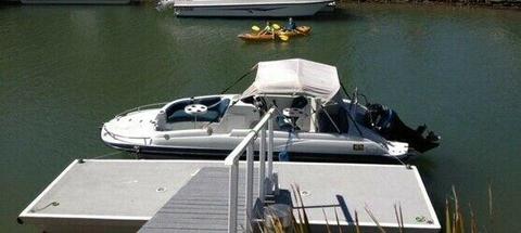 6 Meter PAZZAZ boat with 200 HP YAMAHA on galvanized trailer with spare wheel and two boat covers.. 