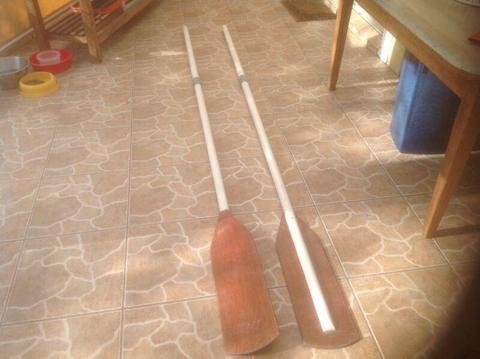 Large Decorative Wooden Boat Rowing Oars (Approx. 2 Meters). R800. 