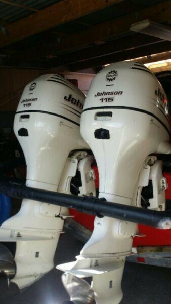 2 X 115HP JOHNSON OUTBOARDS 