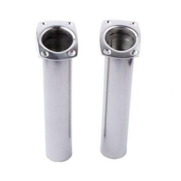 2 PIECES 316 STAINLESS STEEL FLUSH MOUNT FISHING ROD HOLDER 15 DEGREE ROD POD FOR MARINE BOAT 