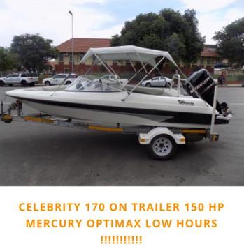 Celebrity 170 with Classic Seating. 150 HP Mercury Optimax 
