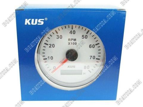 KUS TACHOMETER GAUGE 8000RPM – WHITE 