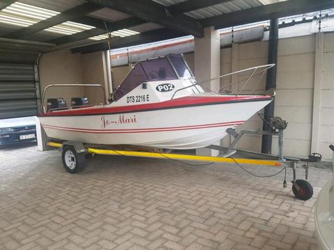 4.8m Navarone hull on Galvanized registered trailer-R15000 
