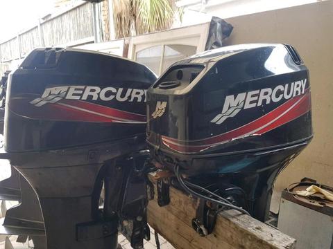 Pair of 2004 Mercury 40hp outboards with Trim & Tilt-R45000  
