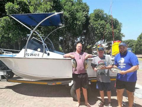 5.5m Ski Craft in Excellent Condition with 2x 50 Yamaha Motors on Galvanized Trailer. 