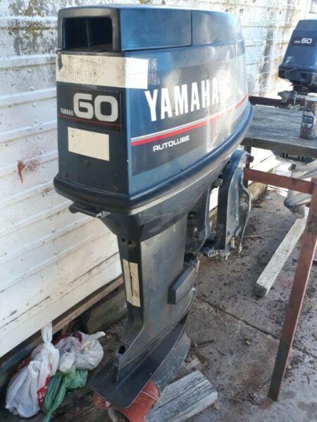 60 HP Yamaha autolube outboards offered for sale 