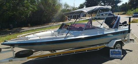 Caribbean 170 Bow rider with 150hp Evinrude V6 (Pre-Mix 2 Stroke) 