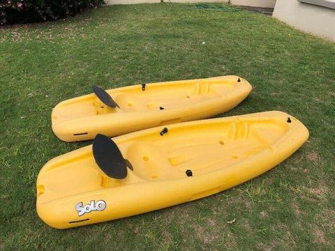 Two Solo kiddies kayak 