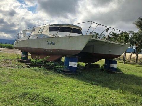 Price Drop for Immediate Sale 52 ft Catamaran semi complete R80 000.2 x 70 Hp OBs 082 883 0799. KZN 